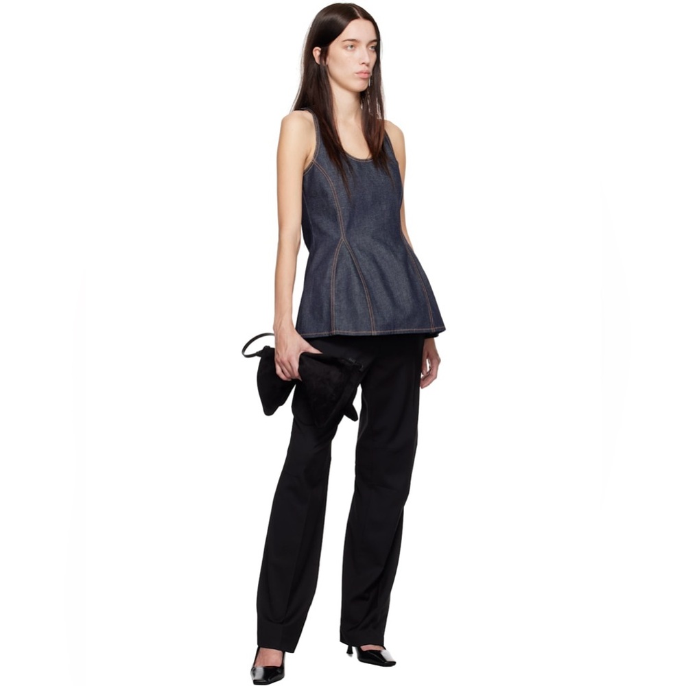 BITE Denim Sleeveless Peplum Top Sz 4 MSRP $295 NWT